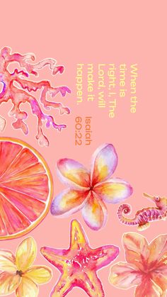 an image of watercolor flowers and sea animals on pink background with text that reads, what do you see?