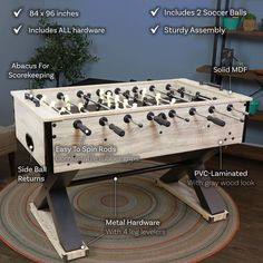 an image of a foosball table with instructions on how to build it and what you need to know about