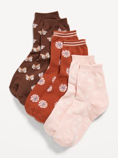 includes 3 pairs of quarter crew socks rib-knit openings notched seams at toe and heel Navy Socks, Silly Socks, Women's Socks, Old Navy Women, Styles Fashion, Soft Knits, Socks Women, Crew Socks, Toddler Boys