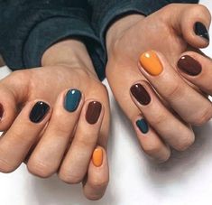 Multicolored Nails, Mens Nails, Minimal Nails, Dope Nails, Trendy Nails, Swag Nails, How To Do Nails, Simple Nails