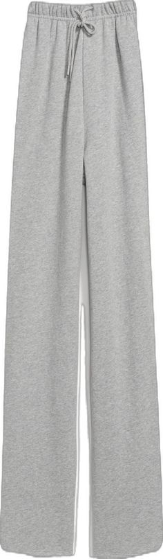 Solid Color Sweatpants With Elastic Waistband For Daywear, Casual Bottoms With Straight Hem For Daywear, Casual Full Length Wide Leg Pants For Daywear, Casual Wide Leg Full Length Pants For Daywear, Gray High-waist Wide Leg Pants With Elastic, High-waisted Sweatpants With Ribbed Waistband, Gray High Waist Wide Leg Pants With Elastic Waistband, High Waist Pull-on Sweatpants For Loungewear, High Waist Gray Sweatpants For Loungewear