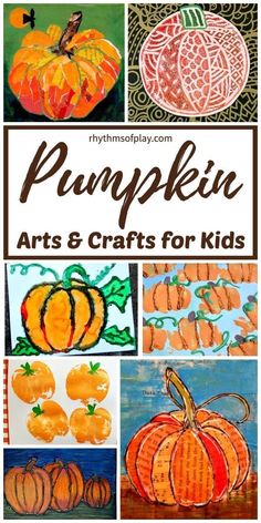 pumpkin arts and crafts for kids that are easy to make, great for the fall season