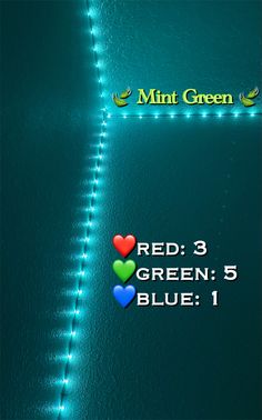 the text reads red 3 green 5 blue 1 with hearts in front of it and an arrow