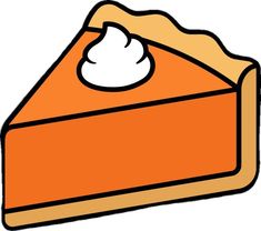 a piece of cake with cream on top is shown in an orange and white color