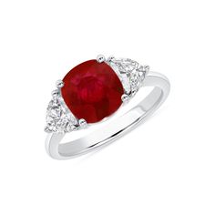 This beautiful ring centers a captivating 3.25ct ruby unearthed from a newly discovered mine in Greenland, where the gems are said to be the oldest on Earth. These gems have been buried under the Polar Ice Cap, which is now slowly melting to reveal these unique, billion-year-old treasures. This ruby is flanked by two epaulette diamonds mounted in platinum. Handcrafted and one-of-a-kind. 3.25ct vivid red cushion ruby; Greenland government certificate 2 epaulette diamonds totaling 0.84ct E color V Gia Certified Ruby Ring, Formal Cushion Cut Ruby Ring, Timeless Ruby Ring With Center Stone, Cushion Cut Ruby Gemstone Rings, 3d Printed Necklace, 3d Printed Earrings, Ice Cap, Red Cushion, Platinum Diamond Rings