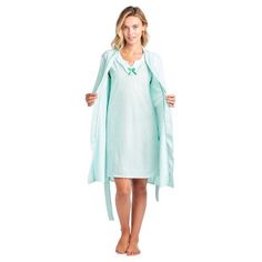 Size Recommendations: Medium (6-8) Large (10-12) X-Large (14-16) XX-Large (18-20), Order size up for more a relaxed fit. Settle in for a quiet evening at home with this soft and cozy Sleepwear Night Gown and Robe Set for Women. it's made from a super comfortable cotton blend knit fabric. Sleeveless chemise nightshirt measures approx. 36 in, different neck styles offered. Coordinating Wrap Kimono Robe features matching self-tie belt, attached inner tie, side seem pockets, 3/4 sleeves with roomy a Nightgown And Robe, Cozy Sleepwear, Nightgown Robe, Quiet Evening, Satin Kimono, Satin Short, Women's Sleepwear, Short Kimono, Womens Kimono