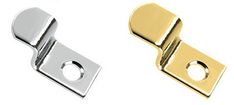 two different types of metal latches on white background