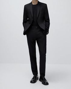 Gala Night Outfit Men, Black Outfit Men Formal, All Black Outfit Concert, Black Formal Dress Men, Black Outfit Concert, Outfits Ideas Korean, Winter Outfits Aesthetic Korean, Korean Black Outfit