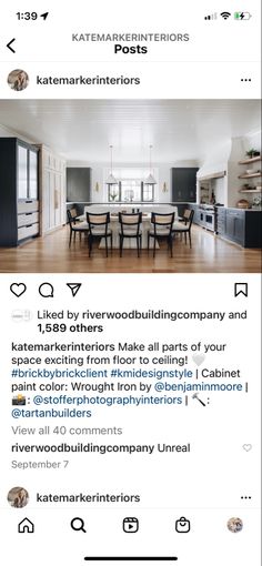 an instagramted photo of a kitchen and dining room