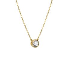 Make a statement with this 1/2 Ct. diamond solitaire bezel necklace. The nearly half-carat diamond is set in a stylish bezel setting, offering a modern and elegant look. Perfect for any occasion, from casual outings to formal events, this necklace provides a stunning focal point. The contemporary design ensures it will complement any outfit, adding a touch of timeless beauty and sophistication to your jewelry collection. Formal Solitaire Necklace With Smooth Bezel Round Pendant, Formal Solitaire Necklace With Smooth Bezel, Formal Diamond Solitaire Necklace With Smooth Bezel, Modern Bezel Set Round Cut Necklace, Modern Round Cut Bezel Setting Necklaces, Modern Round Cut Bezel Setting Necklace, Modern Necklaces With Bezel Setting And Round Cut, Bezel Necklace, Elegant Look