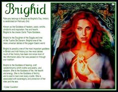 an image of a woman holding a ball in her hands with the words, brigid