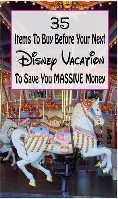 a carousel with the words 35 items to buy before your next vacation to save you massive money