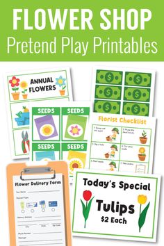 flower shop pretend play printables for toddlers to learn how to grow flowers