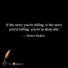 a black background with a quote from robert mckeee on the subject of this image