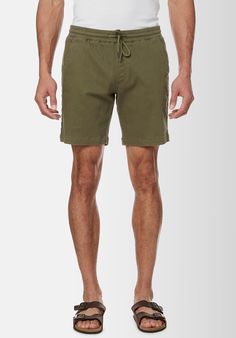 Buffalo David Bitton Higgers Cotton Twill Blend Army Green Shorts - BM23934 Color ARMY GREEN Military Style Shorts For Outdoor With Pockets, Green Military Style Cargo Shorts For Outdoor, Green Military Cargo Shorts For Outdoor, Camouflage Military Shorts For Outdoor, Army Green Shorts, Camouflage Military Cotton Shorts, Navy Shorts, Green Shorts, Drawstring Waistband