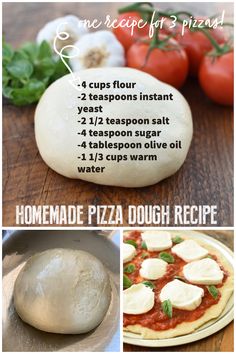 the instructions for making homemade pizza dough