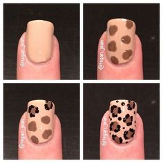 animal print nails Nail Art Designs Step By Step, Cheetah Print Toe Nails, Animal Nail Art Step By Step, Leopard Nails Diy, Cheetah Nails Tutorial, Leopard Nail Art Tutorial, How To Do Lepord Nails, Leopard Print Nail Tutorial, Easy Nail Art Tutorial