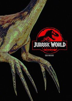 a close up of a dinosaur on a black background with the words jurasic world