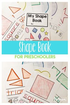 the shape book for preschoolers to make with paper and colored pencils on top