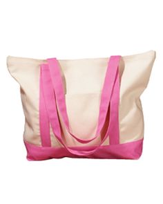 Canvas Boat Tote - NATURAL / PINK - OS | BAGedge Boat Tote Bag in Natural/Pink | Canvas Phi Mu Canvas, Sigma Lambda Gamma, Alpha Delta Pi Sorority, Delta Gamma Sorority, Alpha Phi Sorority, Kappa Delta Sorority, Greek Symbol, Sorority Merchandise, Personalized Canvas Tote