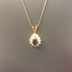 Gorgeous Authentic Diamond & Ruby Necklace. 18” 14k Dainty Chain. In Nice Preworn Condition Price Is Firm Arrives In A Red Velvet Heart Jewelry Box Diamond Ruby Necklace, Heart Jewelry Box, Velvet Heart, Ruby Pendant, Dainty Chain, Ruby Necklace, Heart Jewelry, Lady In Red, Red Velvet