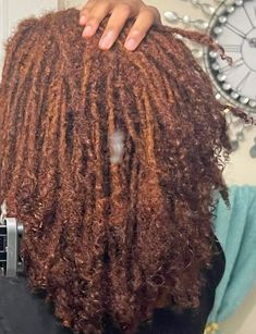 Natural Dyed Locs, Fall Colored Locs Black Women, Brown Locs With Curls, Earthy Locs, Dyed Locs Brown, Coloured Locs