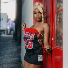 Custom 23 Bulls Bandeau Jersey Made With Real Jerseys Boo! Worn For Literally 30 Minutes Or Less Size 8-10 At The Moment. Jordan Birthday, 23 Jordan, Birthday Dress, Birthday Dresses, 30 Minutes, Black Red, High Fashion, Colorful Dresses, Jordan