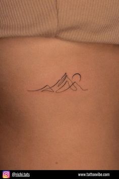 Better Days Tattoo Ideas, White Mountain Tattoo, Its The Climb Tattoo, Small Tattoo Mountain, Mountain Waves Tattoo, Water Mountain Tattoo, Unique Earthy Tattoos, Fineline Mountain Tattoo, Day By Day Tattoo