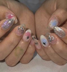 Short Kawaii Nails, Simple Acrylic Nails, Pretty Gel Nails, Shiny Nails, Really Cute Nails, Almond Acrylic Nails