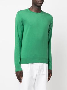 Find DONDUP Crew-neck Jumper on Editorialist. green cotton round neck long sleeves Classic Green Long Sleeve Sweater, Green Crew Neck Sweater For Workwear, Green Crew Neck Top For Work, Crew Neck Jumper, Green Cotton, Jumper, Top Brands, Round Neck, Crew Neck