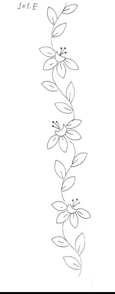 a line drawing of flowers and leaves on a white background with the word love written in it