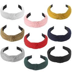 9 Pack Knotted Headbands for Women Girls, Wide Plain Turban Headband Fashion Cross Knot Hair Bands with Solid Colors Size: Oversize.  Color: Multicolor. Autumn Hair Accessories, Cross Knot, Leopard Print Hair, Headband Fashion, Thick Hair Styles Medium, Knot Hair, Ladies Head Scarf, Top Knot Hairstyles, Turban Headband