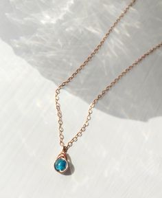 💙 Dainty Blue Apatite December Birthstone Necklace with 14K Gold-filled, Rose Gold Filled or Sterling Silver chain ✨ Blue Apatite is a stone of inspiration & motivation. Apatite helps to light the path to self-expression, deepening your focus & spiritual awareness ✨ • Pendant size: 1 cm • Gemstone size: 4 mm • 14K gold-filled chain is known for its lasting quality. This necklace will last its color and shine for decades and is considered a lifetime piece of jewelry. • Hypoallergenic. You won’t Sterling Silver Gemstone Necklace, Tiny Pearl Necklace, December Birthstone Necklace, March Birthstone Necklace, Apatite Necklace, Blue Pendant, Spiritual Awareness, Gold Filled Earrings, Blue Apatite