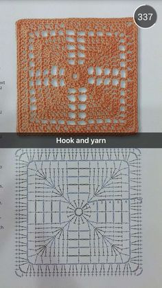 two pictures showing the same stitch pattern and how to crochet them