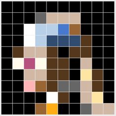 an image of a face made up of squares and rectangles in different colors