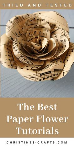 the best paper flower tutors for beginners to make flowers out of sheet music