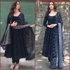 अनारकली सूट, Alia Cut, Anarkali Suits Bollywood, डिजाइनर कपड़े, Black Anarkali, Designer Anarkali Dresses, Indian Designer Suits, Salwar Designs, Designer Anarkali