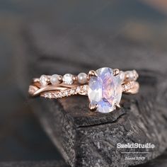 "Oval Moonstone Ring Rose Gold Engagement Ring Women Infinity Bridal Set Solitaire Diamond Half Eternity Wedding Ring Promise Anniversary ITEM INFORMATION Metal Type - Solid 14k Rose Gold Band Width - (approx. 2.3mm) Engagement Ring Center Stone - 6*8mm Natural Moonstone, Oval Cut Side Stone - Natural Diamond Weight - 0.13mm Clarity - SI Color - H Wedding Band 2mm Akoya Pearl, 2mm Natural Diamond **Accent Stones: moissanites or diamonds can be selected. **Stone Replacement** Available with any o Engagement Ring Women, Eternity Wedding Ring, Ring Rosegold, Moonstone Engagement Ring, Ring Rose Gold, Rose Engagement Ring, Rose Gold Band, Rose Gold Engagement, Solitaire Diamond