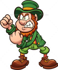 a cartoon lepreite character pointing at the viewer with his hand in one direction