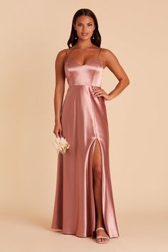 Jay Satin Dress Curve - Rose Gold Rose Gold Champagne Bridesmaid Dresses, Pink Satin Bridesmaid Dresses, Grey Jay, Dusty Rose Bridesmaid Dress, Rose Gold Bridesmaid Dress, Rose Bridesmaid, Rose Bridesmaid Dress, Jay Dress, Orange Bridesmaid