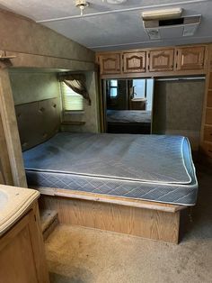 This RV Bedroom Renovation Went from Dark & Dingy to a Serene Suite Camper Bedroom Remodel, Camper Bedroom Ideas, Rv Color Schemes, Fifth Wheel Remodel, Rv Bedroom Remodel, Rv Makeover Ideas