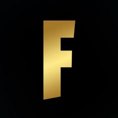 the letter f in gold on a black background