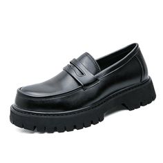 PRICES MAY VARY. 【Unique Design】This stylish men's loafer adopts a convenient and comfortable slip-on design, allowing you to easily adjust the shoe without worrying about the laces falling off, allowing the foot to blend perfectly with the shoe 【High Quality Leather】The upper is made of high quality leather, which is soft and fold-resistant, comfortable, waterproof and breathable. The shoe features a soft latex insole that cushions the foot and relieves pressure while standing and walking, prov Chunky Loafers, Platform Loafers, Lug Sole, Shoe Size Chart, Penny Loafers, Work Shoes, Stylish Men, High Quality Leather, Loafer Shoes