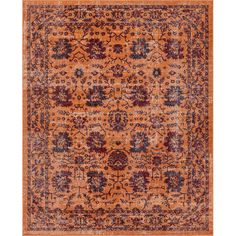 an orange and blue area rug