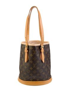 Louis Vuitton Bucket BagBrown Coated CanvasLV MonogramBrass HardwareLamb Leather TrimDual Adjustable Shoulder StrapsLeather Trim EmbellishmentCanvas Lining & Dual Interior PocketsOpen TopProtective Feet at BaseIncludes Interior Zip PouchUnfortunately, due to restrictions, this item may not be eligible for shipping in all areas. Lv Bucket Bag, Jordan Jewelry, Loewe Bag, Lv Monogram, Sweater Boots, Saint Laurent Bag, Bag Handle, Vintage Bags, Christian Louboutin Shoes