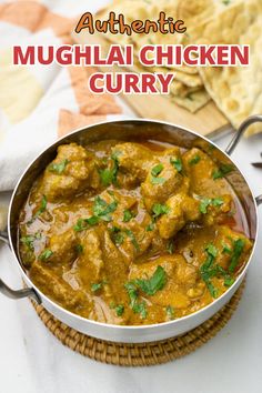 Mughlai Chicken Zafrani in a small pot Making Indian Food, Indian Curry Chicken Recipes, Chicken Curry Recipe Indian Authentic, Easy Chicken Curry Recipe Indian, South Indian Curry Recipes, Creamy Indian Curry, Indian Chicken Curry Recipe Easy, India Food Recipes, Indian Recipes For Dinner