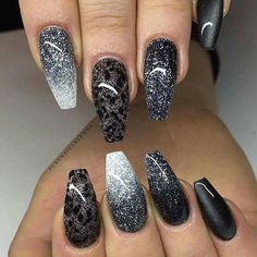 AA Black Manicure, Orange Nail Designs, Gothic Nails, Stiletto Nails Designs, Black Nail Designs, Colorful Nail Designs, Halloween Designs, Fall Nail Colors, Nail Charms