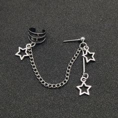 Metals Type: Zinc Alloy Shape\pattern: Star Star Earrings Aesthetic, Earrings Alternative, Earring Packaging, Aesthetic Accessories, Goth Earrings, Earrings Ideas, Punk Earrings, Types Of Earrings, Star Chain