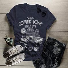 Shipping from the US. Easy 30 day return policy, 100% cotton, Double-needle neck, sleeves and hem; Roomy Unisex Fit. Farm T Shirt, Farm Tshirt, Farm Clothes, Girl Soft, Cotton Gift Bag, Farm Scene, Gardening Shirts, Vintage Farm, Cotton Gifts