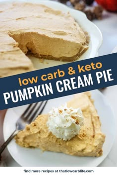 low carb and keto pumpkin cream pie